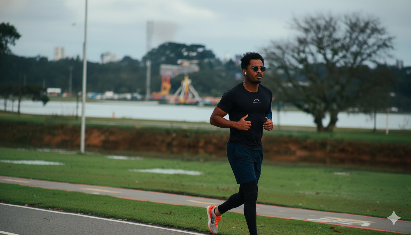 Corredor ao pôr do sol em silhueta dramática